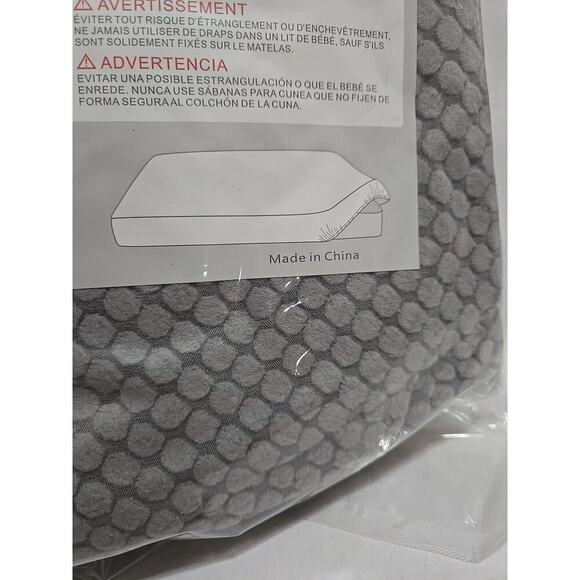 Blue Snail Baby Gray Textured Soft Changing Table Fitted Sheet Portable Stretchy - Picture 5 of 8